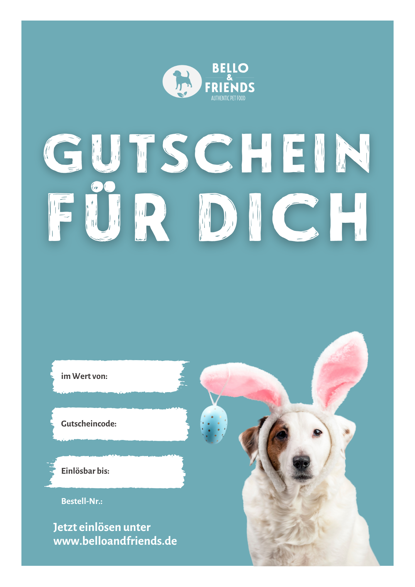Gutschein 10-150€ Motiv Ostern