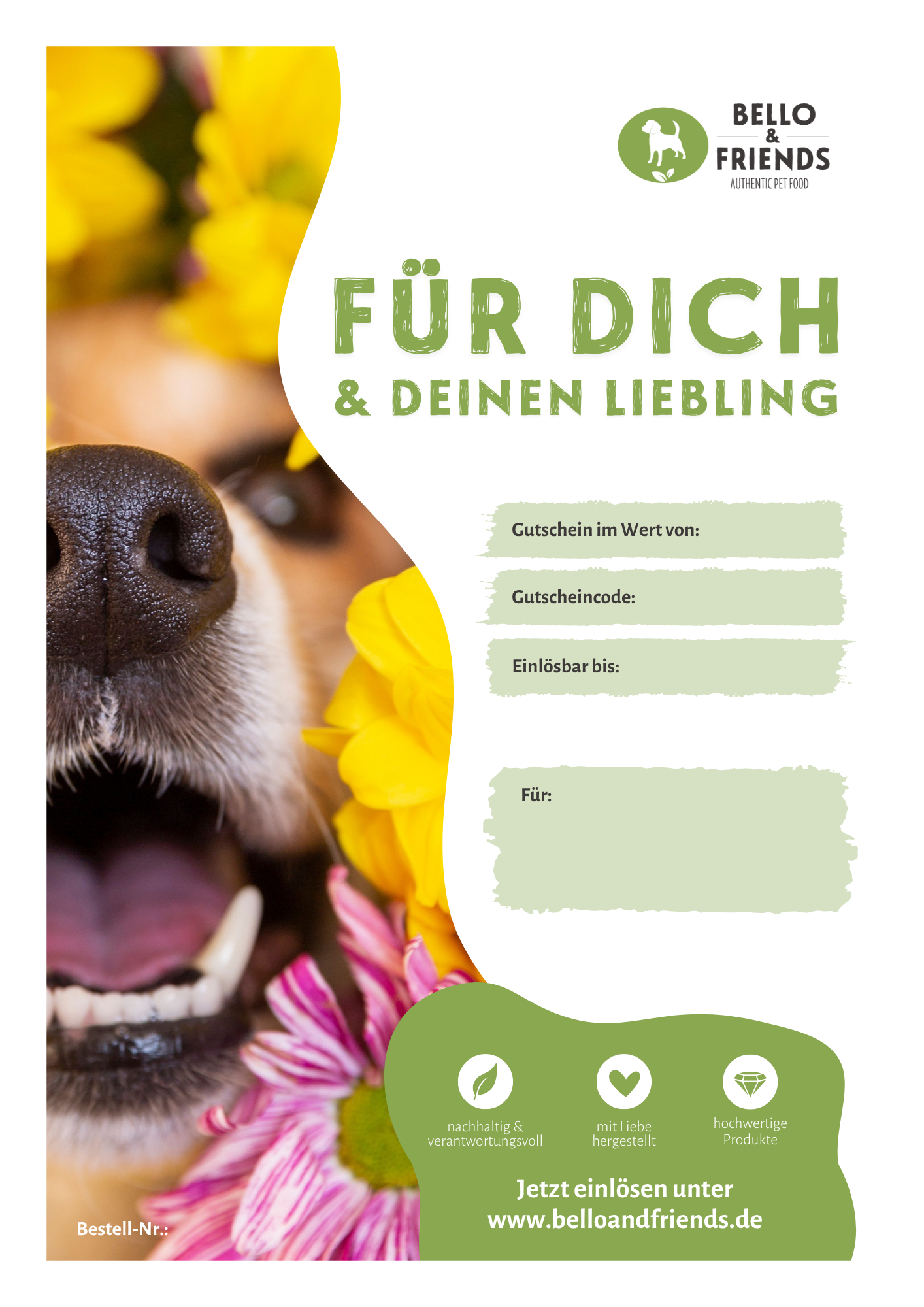 Gutschein 10-150€ Motiv Hund