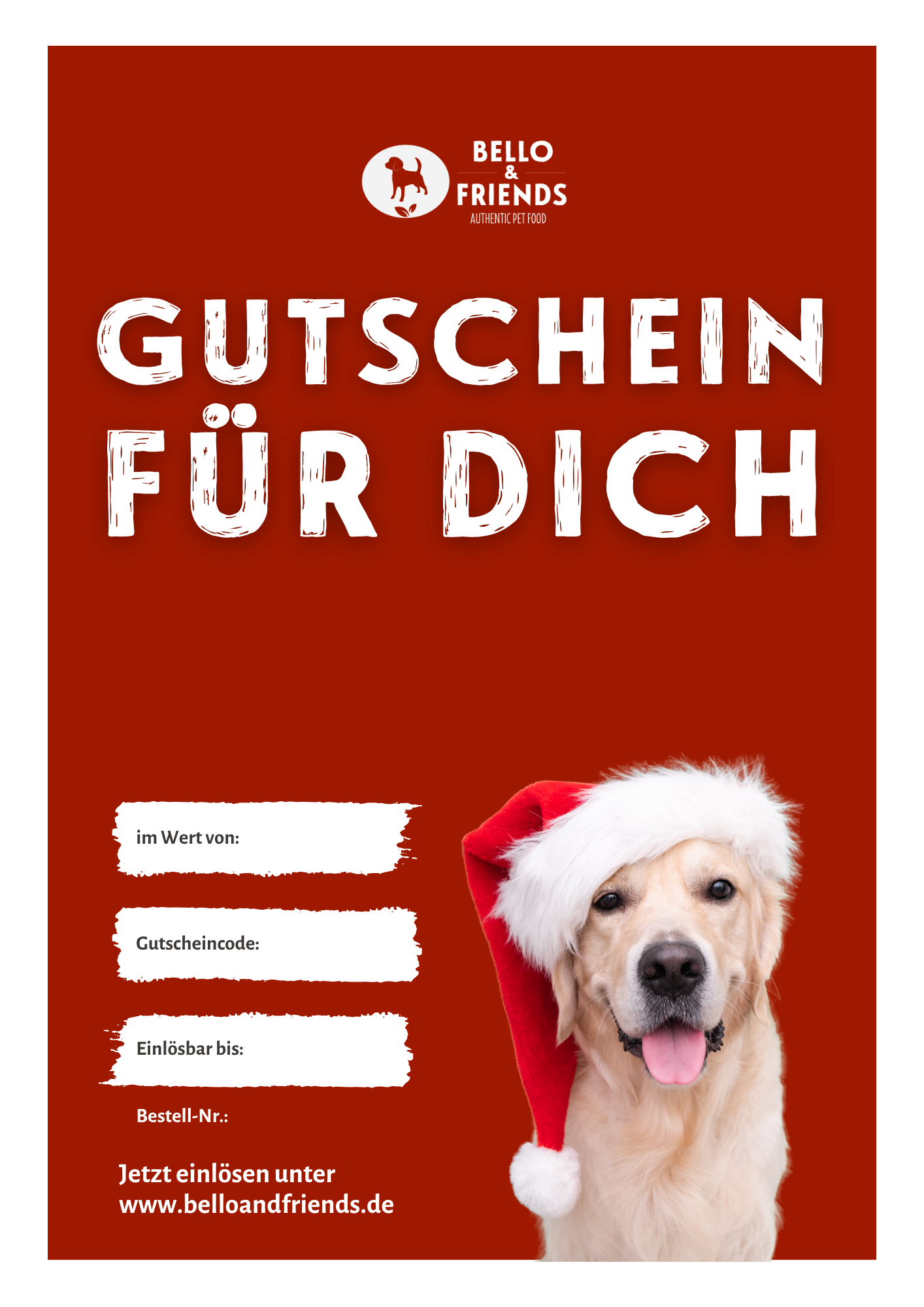 Gutschein 10-150€ Motiv Weihnachten