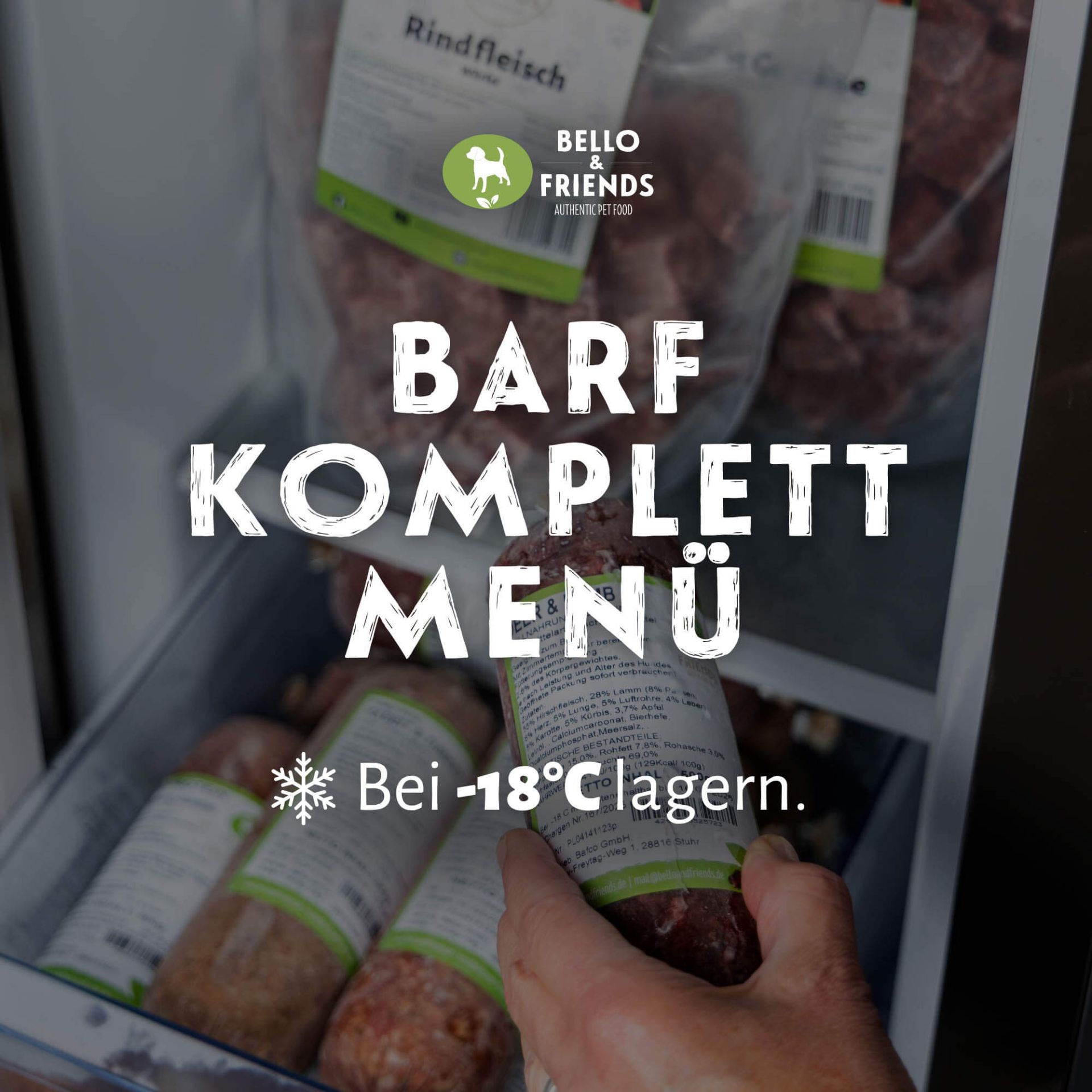 Barf Menü Rind Klassik – Hochwertiges Barf-Futter mit Rind für eine ...